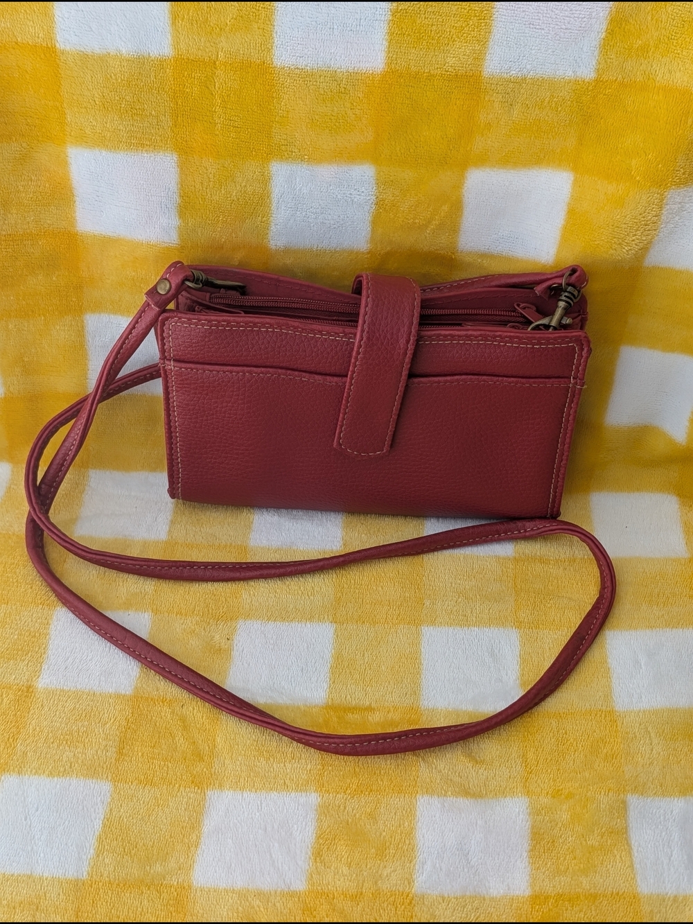 Women’s Red Crossbody Wallet with Adjustable Strap